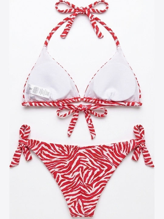 Set Bikini Brasil Tierdruck Rot 1156-ROT