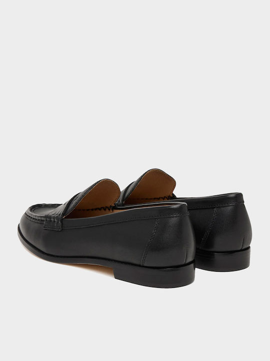 Leather Women's Loafers in Black Colour