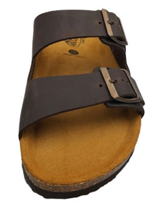 Leather Men's Sandals in Brown Colour
