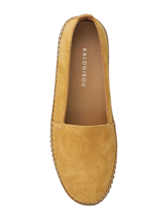 Espadrile Dama Din Catifea În Culoare Galben