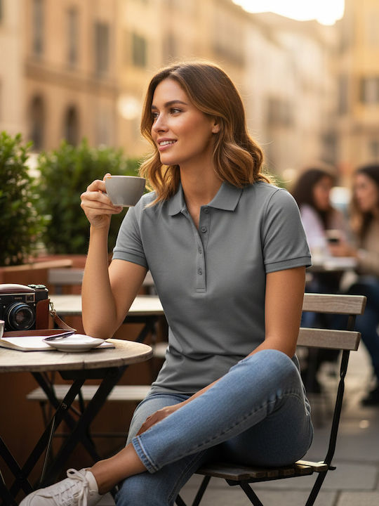 SG Γυναικείο Διαφημιστικό T-shirt Κοντομάνικο Grey