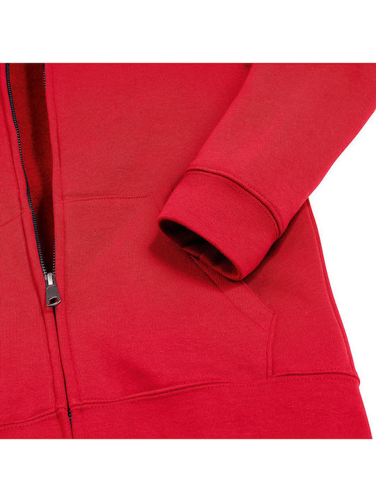 Kids Cardigan Sweatshirt Cotton with Hood Red