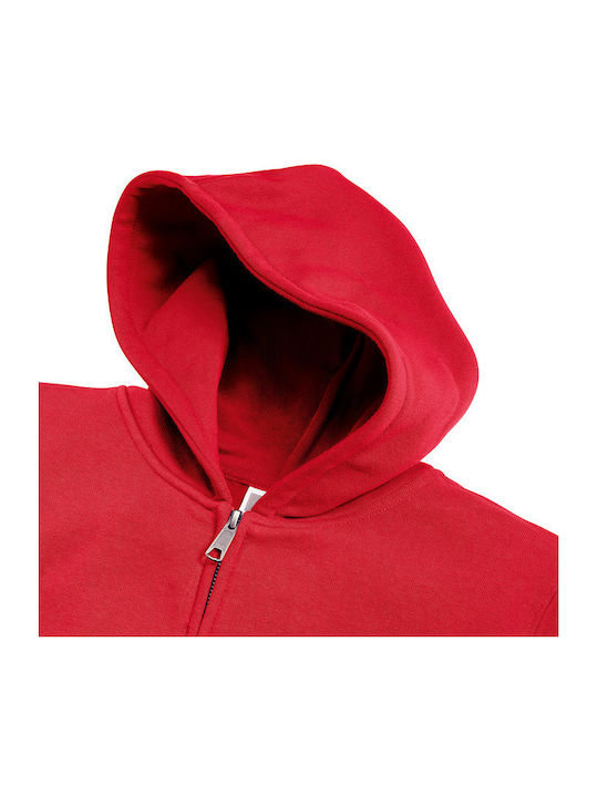 Kids Cardigan Sweatshirt Cotton with Hood Red