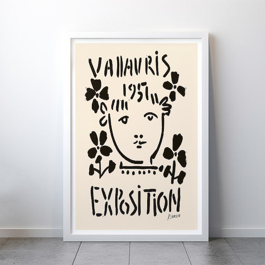 Poster Pablo Picasso Vallauris 1957 Art247 40cm X 50cm White Wooden Frame