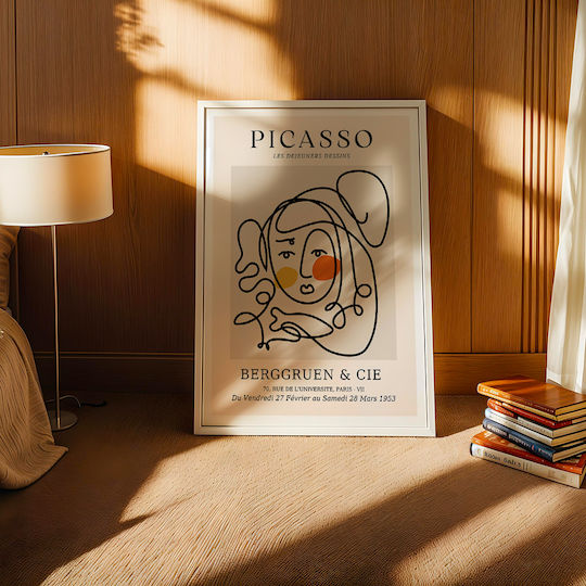 Poster Pablo Picasso Les Dejeurenes Dessins Art239 40cm X 50cm Brown Wooden Frame
