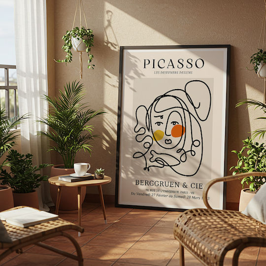Poster Pablo Picasso Les Dejeurenes Dessins Art239 40cm X 50cm Brown Wooden Frame