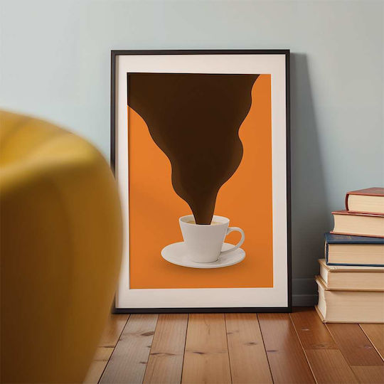 Poster Coffee Cup Pst25358 40cm X 50cm Μαύρη Ξύλινη Κορνίζα-62153pd156341f55321