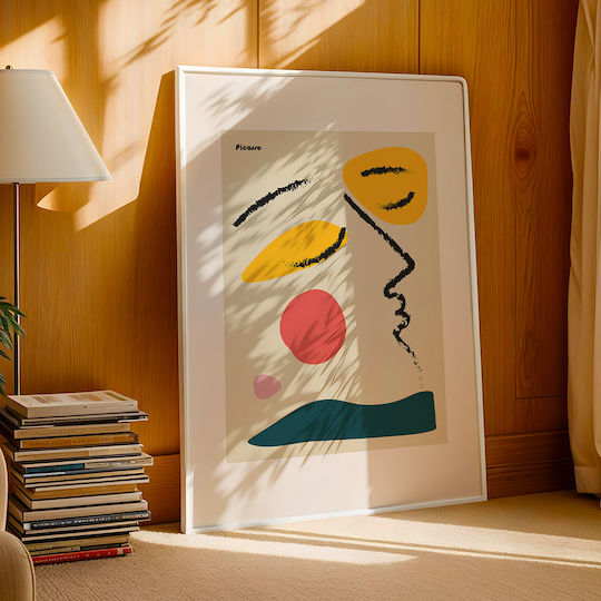 Poster Pablo Picasso Abstract Collage Art236 40cm X 50cm Ramă Neagră Din Lemn