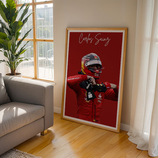 Poster Formula1 Carlos Sainz F061 40cm X 50cm Premium Μαύρο Ξύλινο Κάδρο-63052pd156213f55323