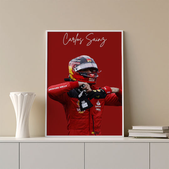 Poster Formula1 Carlos Sainz F061 40cm X 50cm Premium Μαύρο Ξύλινο Κάδρο-63052pd156213f55323