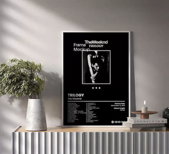 Music Poster Weeknd Trilogy Ms096 40cm X 50cm Brown Wooden Frame