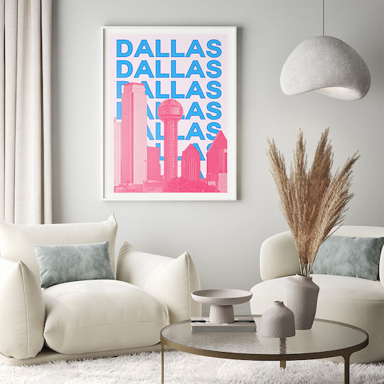Poster Dallas Pop Art Pst25505 40cm X 50cm Black Wooden Frame 63379pd156117f55321