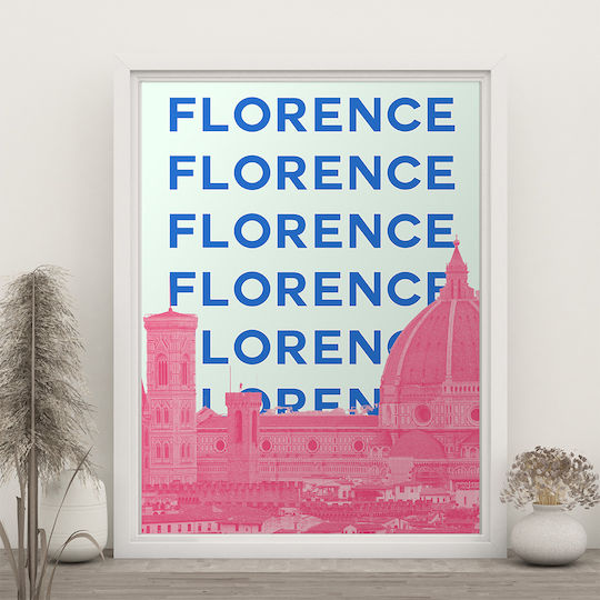 Poster Florence Pop Art Pst25515 40cm X 50cm Premium Black Wooden Frame