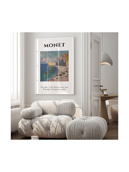 Poster Claude Monet Beach Falaise D Amont Art232 40cm X 50cm-63368pd156123