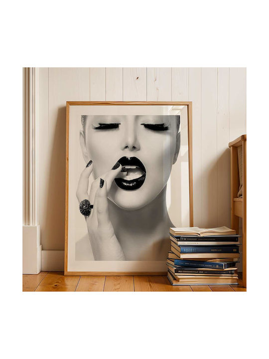 Poster Black Lips I Pst2501 40cm X 50cm Black Wooden Frame
