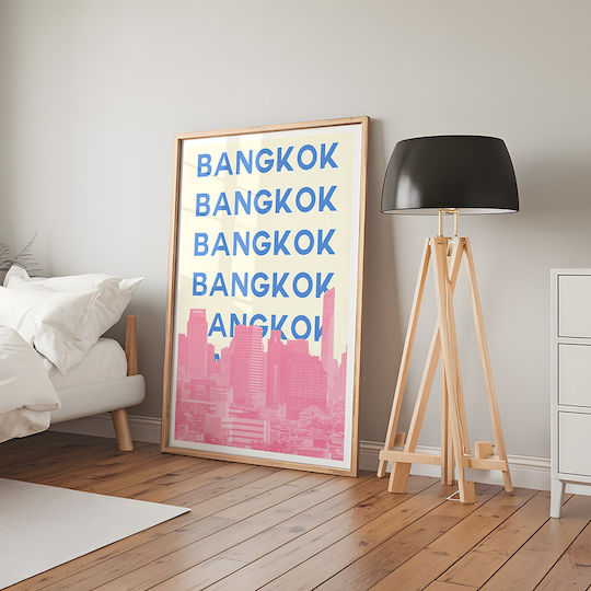 Poster Bangkok Pop Art Pst25520 40cm X 50cm White Wooden Frame 63402pd156102f55310