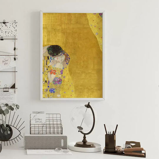 Poster Gustav Klimt Kiss Art155 40cm X 50cm Frame Natural Wood Beige 56090pd156666f55316