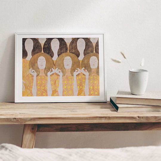 Poster Gustav Klimt Choir Angels Art149 40cm X 50cm Κορνίζα Καφέ Ξύλου 56084pd156671f63322