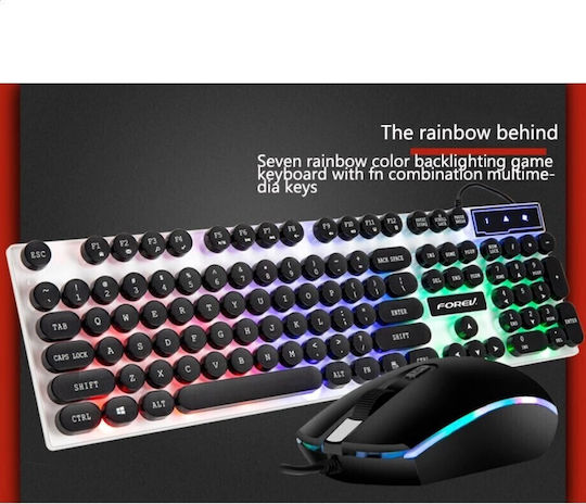 Forev FV-Q90 Gaming Keyboard Set with RGB Lighting & Mouse (English US)