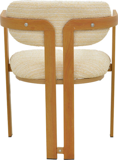 Berdona Dining Chair with Fabric Upholstery Beige 57x47x78cm