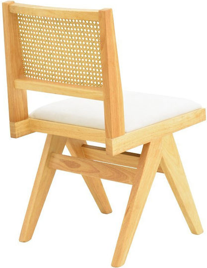Winslow Dining Chairs Wooden Natural Shade, White 2pcs 46x58x80cm