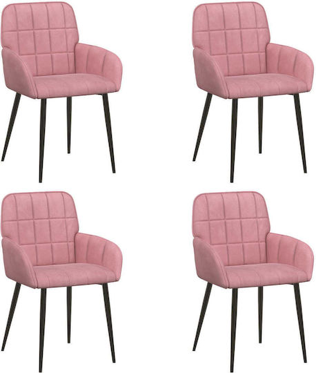 Velvet Pink Dining Armchairs 4 Pieces 57x50x85 cm