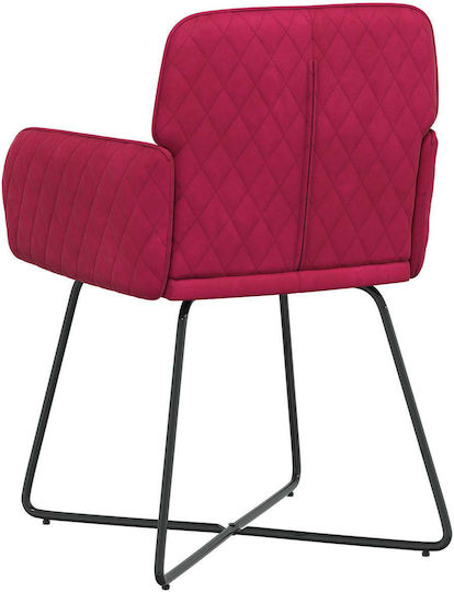 Velvet Dining Armchairs Red 4 Pieces 59x56.5x86cm