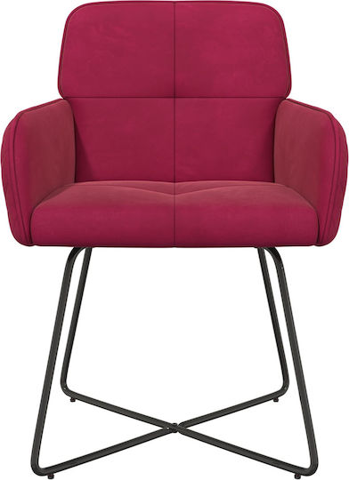 Velvet Dining Armchairs Red 4 Pieces 59x56.5x86cm