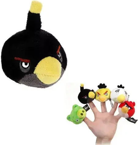 Angry Birds Плюшени кукли за пръсти Черни 888015
