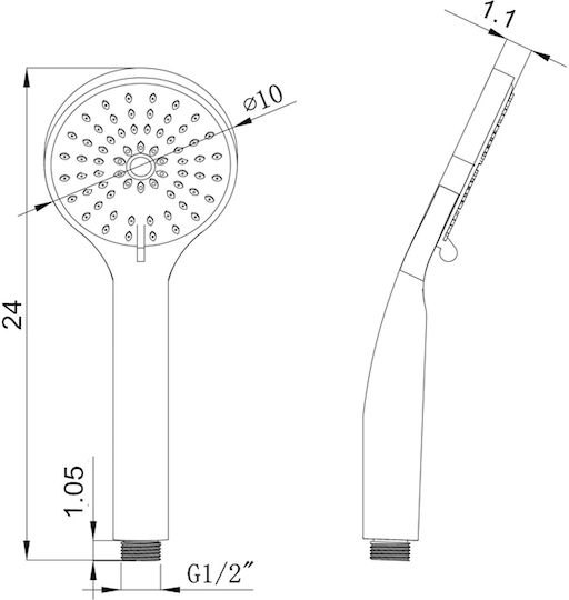Vinci Built-in Mixer & Shower Head Set for Shower 2 Outlets Silver