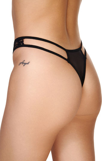 Sexy Unterwäsche String Schrittfrei Spitze Schwarz