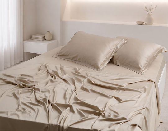Silk Fashion Module King Size 4 Bucăți 270x290 cm Bej Cearceafuri De Pat Silk Fashion Module King Size 4 Bucăți 270x290 cm Bej Cearceafuri De Pat