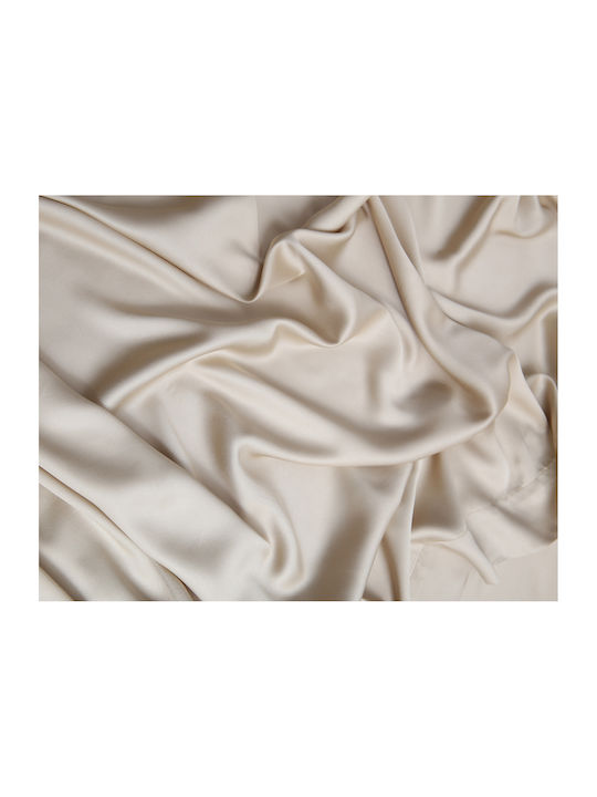 Silk Fashion King Size Bed Sheets Set 270x290cm Beige 4 Pieces