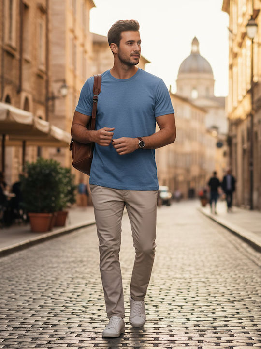 Gildan Softstyle 64000 Men's Promotional Short Sleeve T-Shirt Stone Blue