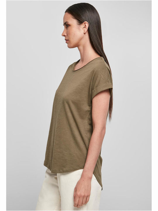 BYB Γυναικείο Διαφημιστικό T-shirt Κοντομάνικο Olive