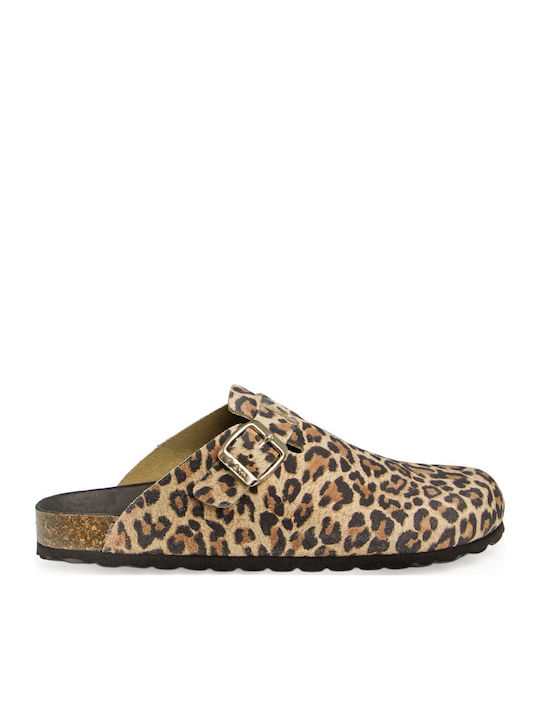 Leather Winter Women's Brown Slippers