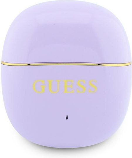 Guess Line Glossy Classic Logo In-Ear Bluetooth Handsfree Headphones with Charging Case Gold