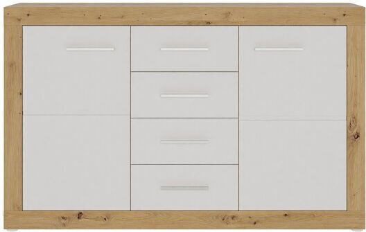 Μπουφές Romfera 125 Ξύλινος με Συρτάρια Άσπρο 138x39x86cm
