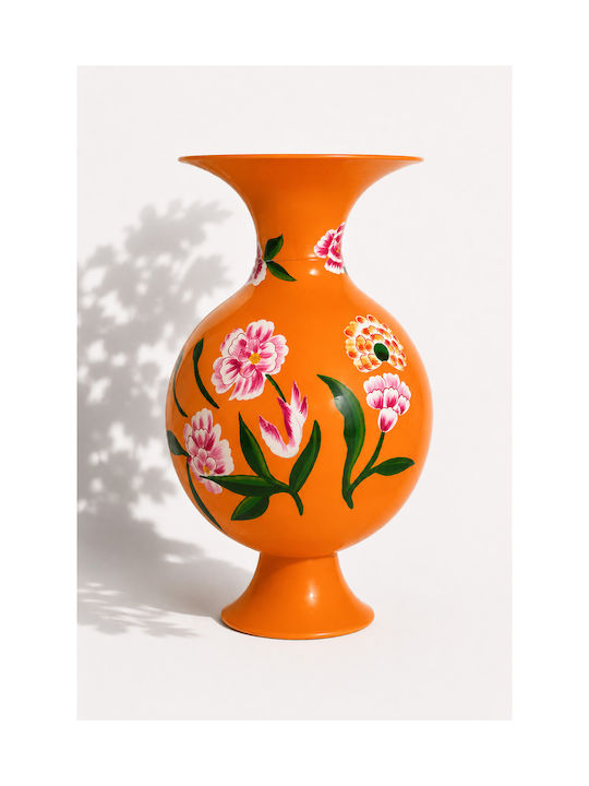 Kaemingk Decorative Metallic Orange Vase 26x26xH45cm