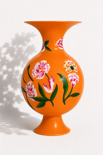 Kaemingk Metallic Orange Vase 26x26xH45cm