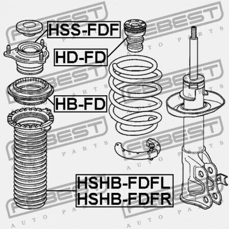 Febest Абсорбатор на Удари за Honda Civic 2006-2014