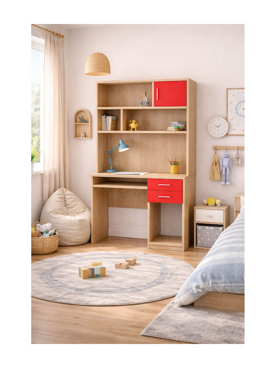 Bibliotecă de Pardoseală Din Lemn Roșie 100x30x100cm