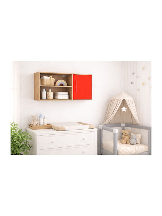 Silky Bibliotecă De Perete Din Lemn Roșie 100x30x43cm