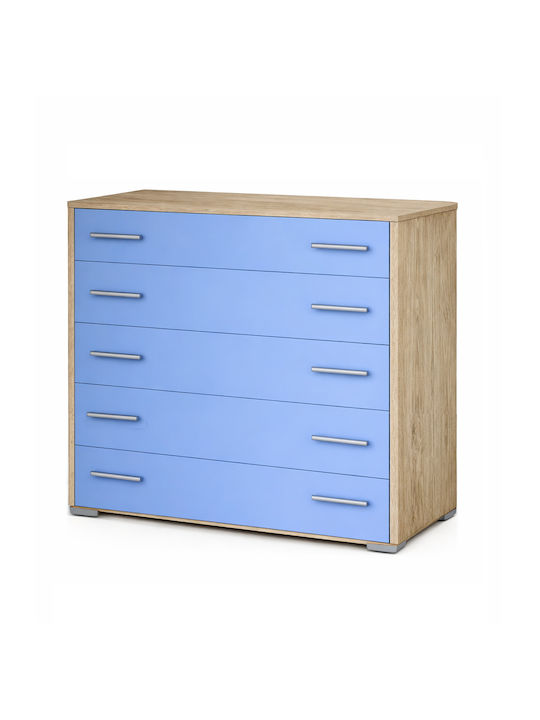 Holz Boden Bücherregal Hellblau 80x45x90cm