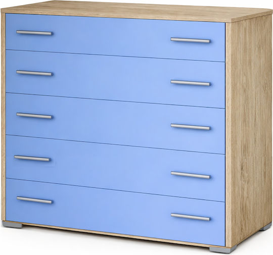 Βιβλιοθήκη Δαπέδου Ξύλινη Γαλάζια 80x45x90cm