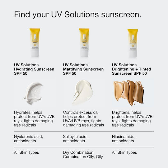 Clinique UV Solutions Brightening + Tinted Mineral Αντηλιακό Προσώπου SPF50 με Χρώμα Medium 40ml