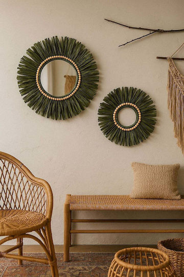 SteweHome Wall Decor Handmade Green Wooden 2 Pieces