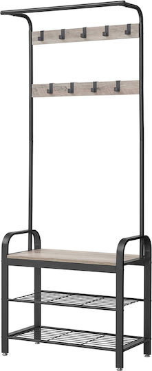 Hallway Furniture with Hanger & Bench Particle Board 72x33.7x183cm