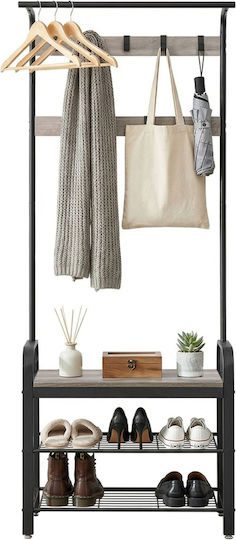 Hallway Furniture with Hanger & Bench Particle Board 72x33.7x183cm