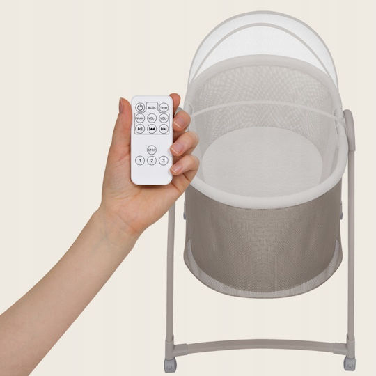 Lionelo Baby Cradle with Mattress and Wheels Beige